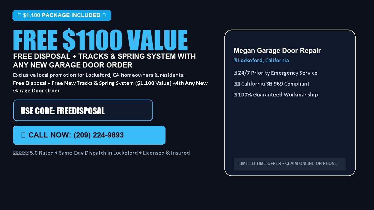 Megan Garage Door Repair FREE Haul-Away & Heavy-Duty Tracks with New Door in Lockeford, CA